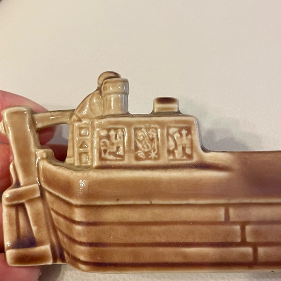 WADE of England ceramic collectable BARGE POSY coal boat in brown EUC prob. 1954 - Picture 4 of 7